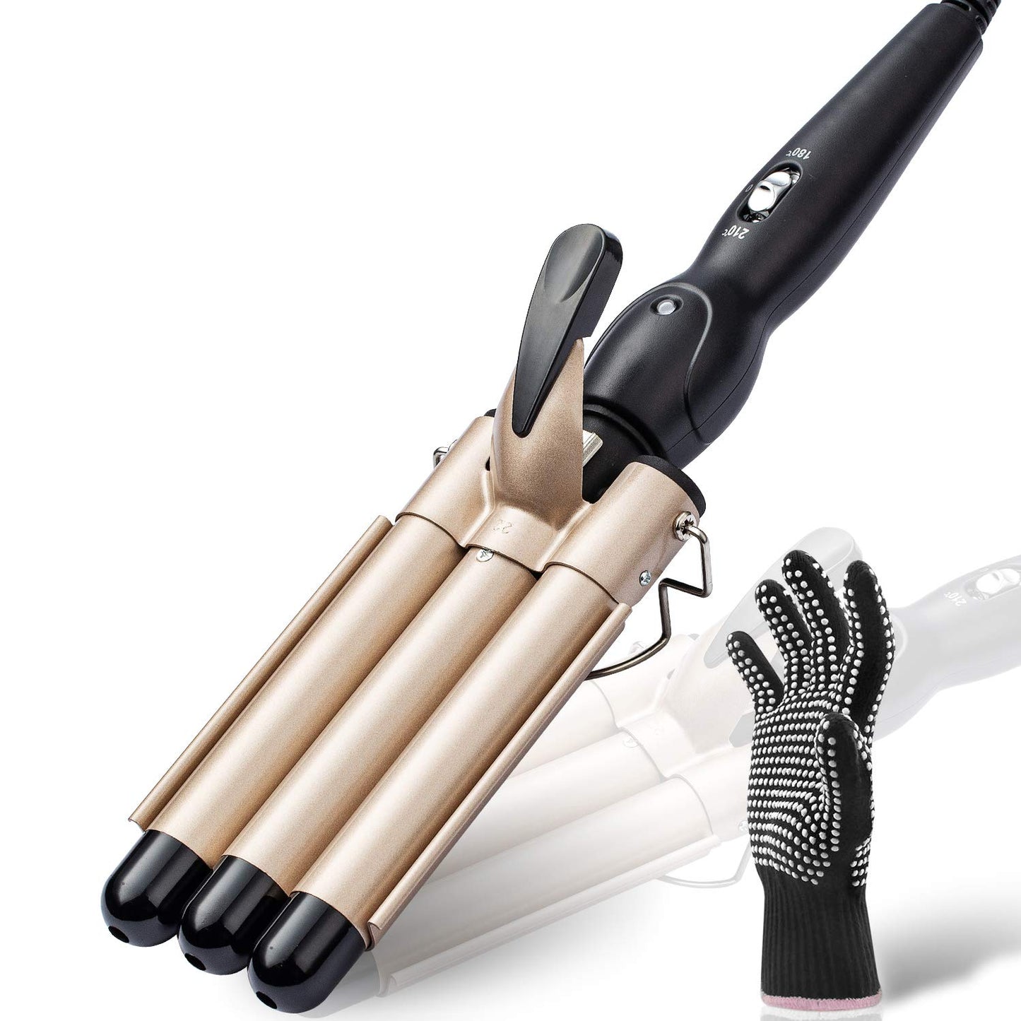 Hair Curler with Three Barrels